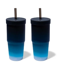 Straw Tumbler 32oz: 2 pk - Moon Beam