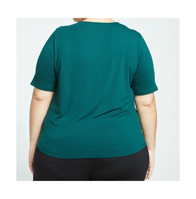 Universal Standard Women's Lily Liquid Jersey Crew Neck Stovepipe Tee