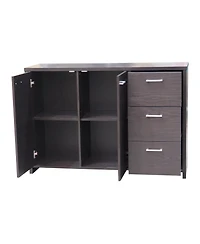Kings Brand Furniture Lebeau Buffet Storage Cabinet, Oak Chocolate