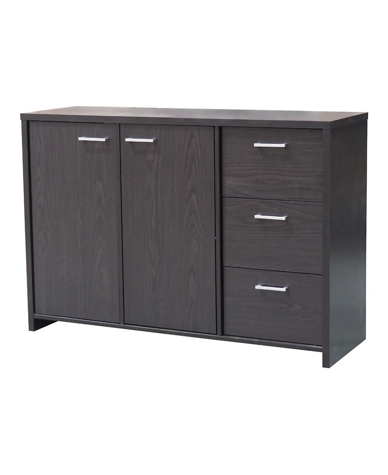 Kings Brand Furniture Lebeau Buffet Storage Cabinet, Oak Chocolate