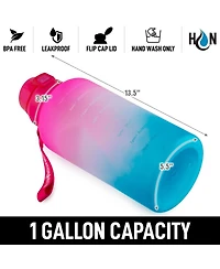 Zulay Kitchen 1 Gallon Motivational Water Bottle With Straw & Time Marker Quote