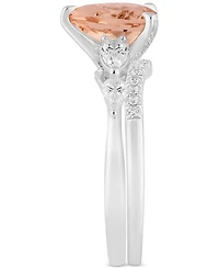 Morganite (1-5/8 ct. t.w.) & Diamond (5/8 Pear Bridal Set 14k White Gold