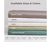 Cariloha Classic 4-Piece Twill Sheet Set | White | Queen | Viscose Material |Extra soft, Cooling for Hot Sleepers, Corner Bands