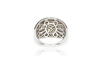 Suzy Levian Sterling Silver Brown and White Cubic Zirconia Ring