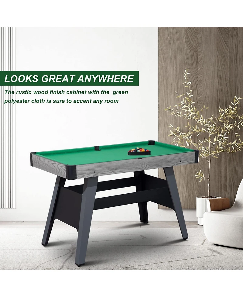 Sugift 48" Portable Pool Table for Kids & Adults, Mini Billiards Game Table w/Full Accessories for Family Game Nights