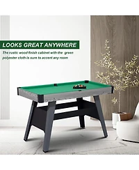 Sugift 48" Portable Pool Table for Kids & Adults, Mini Billiards Game Table w/Full Accessories for Family Game Nights