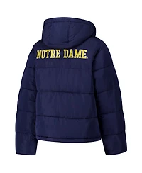 Hype and Vice Women's Navy Notre Dame Fighting Irish Puffer Jacket