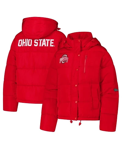 Hype and Vice Women's Scarlet Ohio State Buckeyes Puffer Jacket