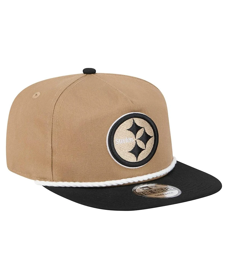 New Era Men's Khaki/Black Pittsburgh Steelers Desert Golfer Snapback Hat