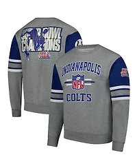 Mitchell & Ness Men's Heather Gray Indianapolis Colts All Over 4.0 Vintage Logo Pullover Sweatshirt