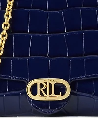 Lauren Ralph Adair Croc-Embossed Leather Small Crossbody