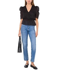 1.state Women's Puff-Sleeve Peplum Top
