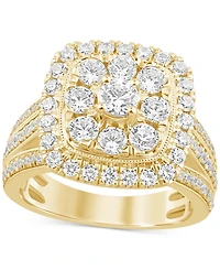 Diamond Cluster Engagement Ring (2 ct. t.w.) in 14k Yellow Gold