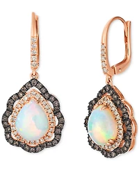 Le Vian Neopolitan Opal (2-1/2 ct. t.w.), Nude Diamond (1/3 ct. t.w.) & Chocolate Diamond (1/2 ct. t.w.) Earrings in 14k Strawberry Gold