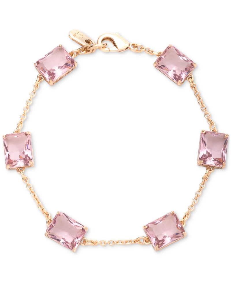 Lauren Ralph Gold-Tone Square Stone Flex Bracelet