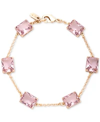 Lauren Ralph Gold-Tone Square Stone Flex Bracelet