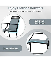 Gouun Outdoor Counter Stools Set of 2 Heavy-Duty Barstools with Footrest and Armrests