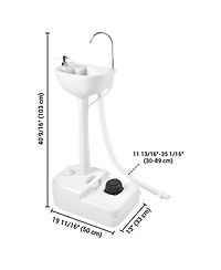 Yescom 17L Portable Camping Sink w/ Pump & 2 Pcs 24L Water Tank, Small Handwashing Station For Rv Travel Outdoor Party