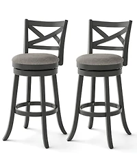 Swivel Bar Stools Set of Bar Height Chairs with Hollow Back Soft-padded Seat