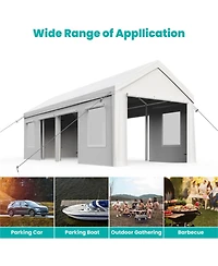 gaomon Carport Heavy Duty, 13x25ft Portable Carport with Reinforced Steel Poles, Upgraded Portable Garage with Doors & Window, Uv Resistant All-Season