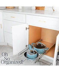 Florida Brands Pull Out Cabinet Organizer with Chrome Finish 14 x 17 In
