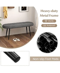 Gouun 47 Inch Upholstered Entryway Bench with Heavy-duty Metal Frame