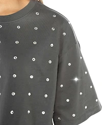 Gameday Couture Women's Gray Purdue Boilermakers Go Time Rhinestone Crop T-Shirt