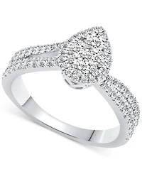 Diamond Pear Shaped Cluster Bridal Set (1 ct. t.w) in 14k White Gold