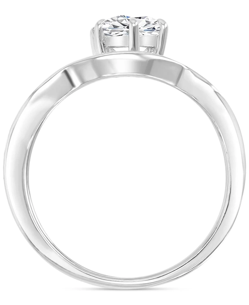 3-Pc. Set Cubic Zirconia Solitaire & Wavy Baguette Bands Bridal