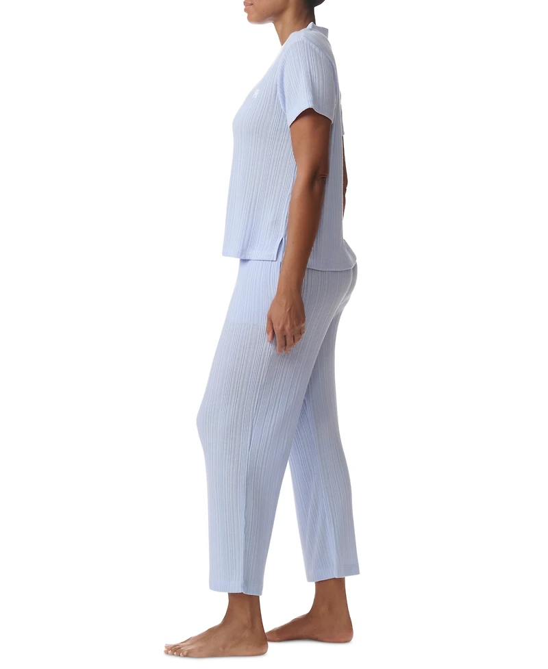 Tommy Hilfiger Women's 2-Pc. Th Cardigan Top & Cropped Pants Pajama Set