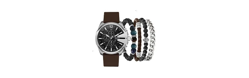 American Exchange Men's Quartz Brown Polyurethane Strap Watch, 52mm