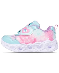 Skechers Toddler Girls Heart Lights - Lovin Reflection Light-Up Fastening Strap Casual Sneakers from Finish Line