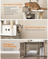 Slickblue 66.9-Inch Cat Tree Cat Tower with Litter Box Enclosure for Play and Privacy