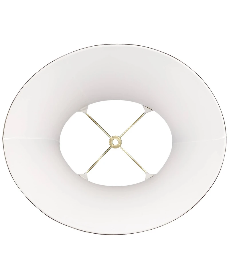 Springcrest Pewter Gray Medium Oval Lamp Shade 9" Wide and 7" Deep at Top x 15" Wide and 13" Deep at Botttom x 10.5" High (Sp