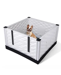 EZwhelp EZclassic 28" x 28" Puppy Dog Whelping Box Playpen w/Rails & Liner, Gray