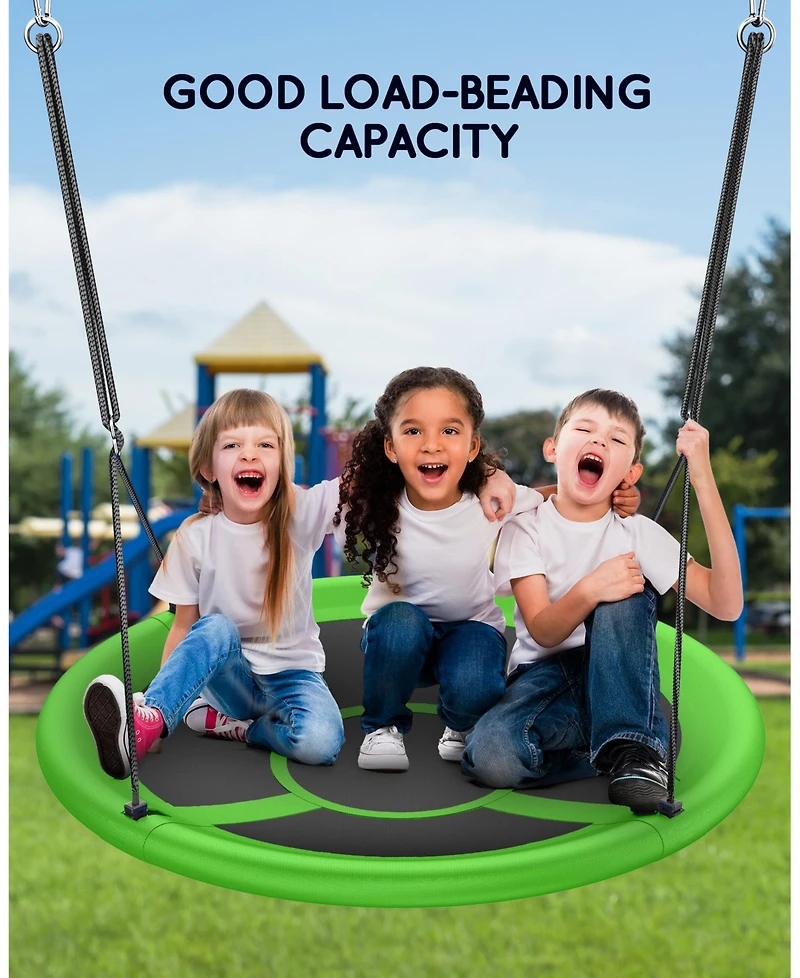 Everyfun 43" Saucer Tree Swing for Kids Adult, Waterproof Flying with Adjustable Hanging Straps, Seats Backyard Outdoor Indoor