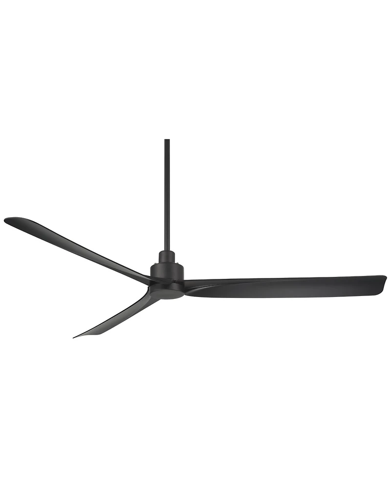 Casa Vieja 60" Sailplane Modern Indoor Outdoor Ceiling Fan 3 Blade Remote Control Matte Black Finish Bedroom Patio Damp Rated