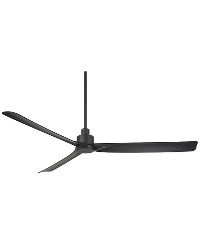 Casa Vieja 60" Sailplane Modern Indoor Outdoor Ceiling Fan 3 Blade Remote Control Matte Black Finish Bedroom Patio Damp Rated