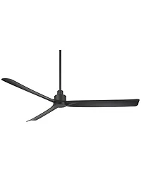 Casa Vieja 60" Sailplane Modern Indoor Outdoor Ceiling Fan 3 Blade Remote Control Matte Black Finish Bedroom Patio Damp Rated