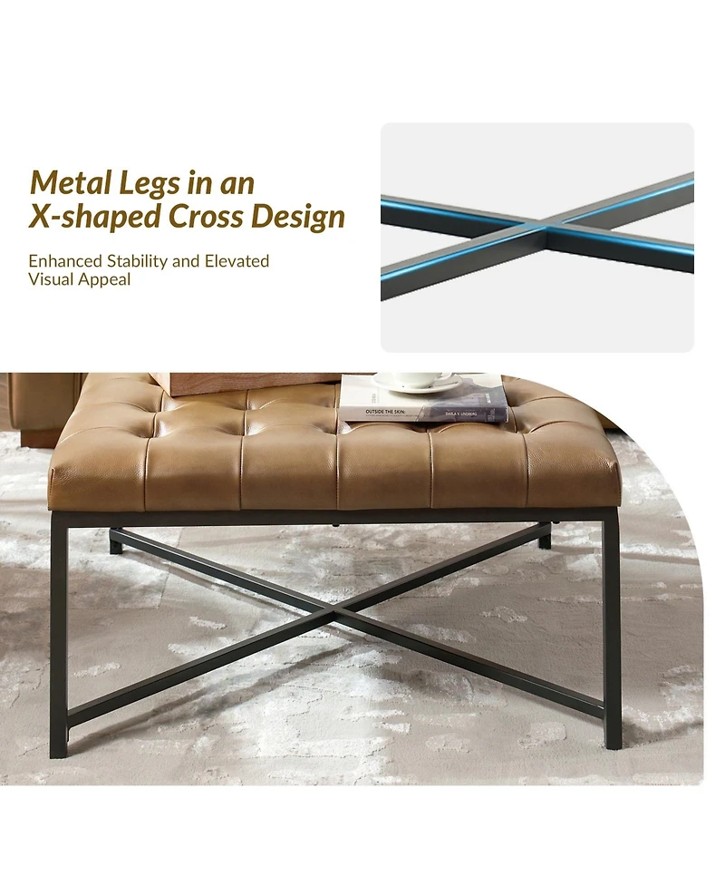 Hulala Home Ferr Modern Bench with Iron leg