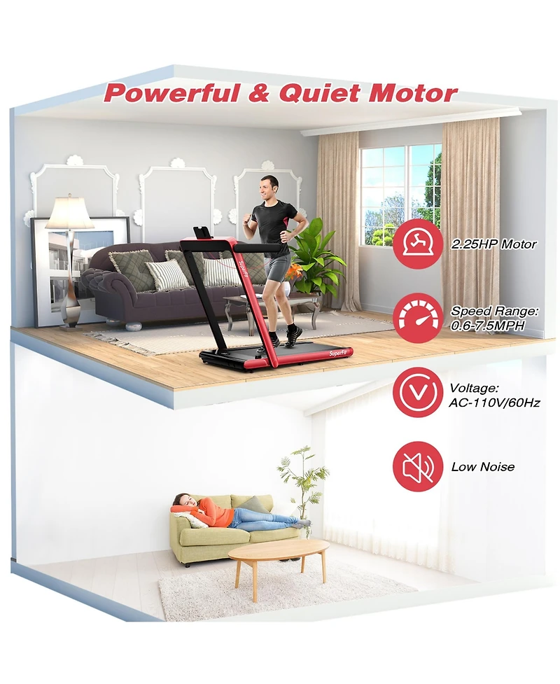 Gymax Motorized Treadmill Folding Under Desk Electric w/ App