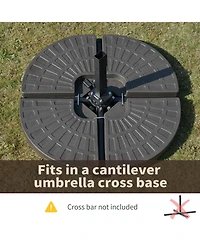 Outsunny Outdoor Patio Cantilever Umbrella Base Weight w/ Build-In Carry Handles
