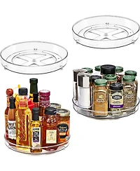 Sorbus 4 pack Flat Clear Lazy Susan Organizers