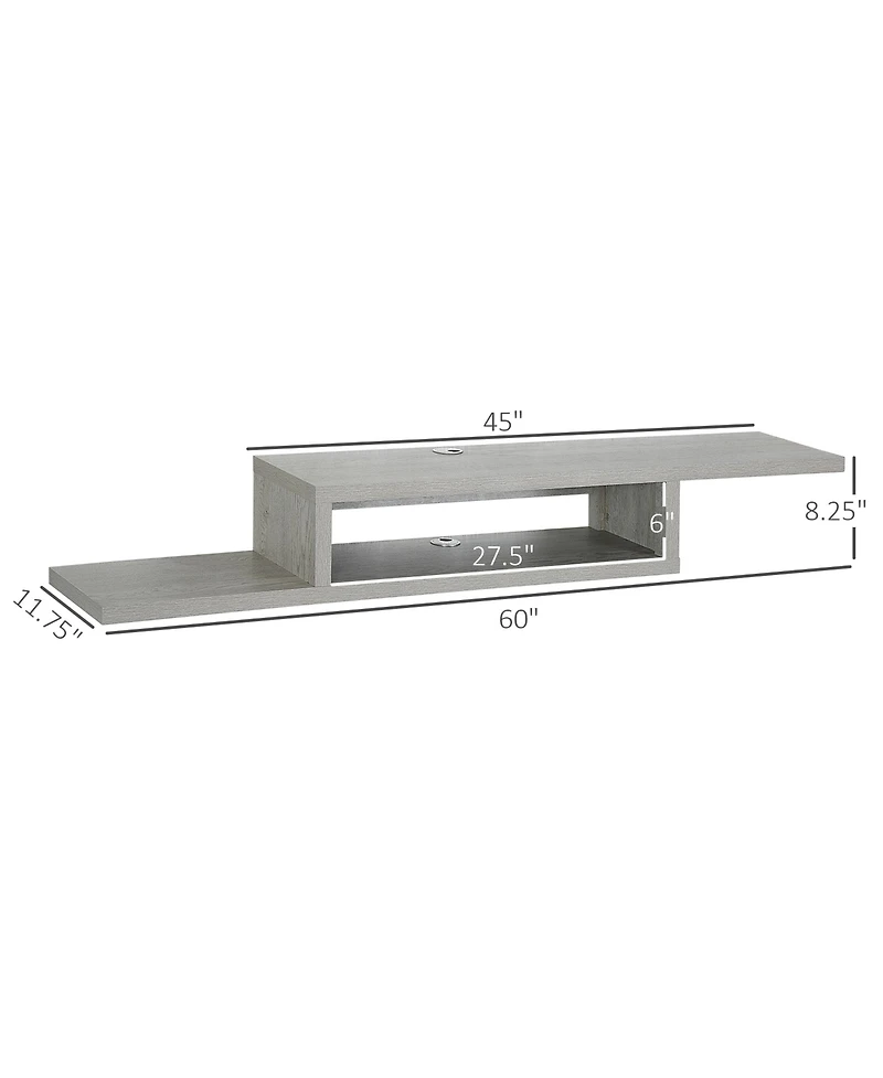Homcom Wall Mounted Media Console, Floating Tv Sd