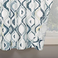 Barker Geometric Semi-Sheer Rod Pocket Kitchen Curtain Valance and Tiers Set