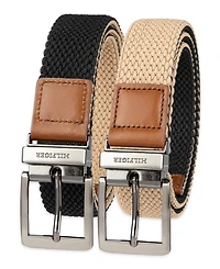 Tommy Hilfiger Men's Two-in-One Reversible Fully Adjustable Stretch Casual Cord Belt