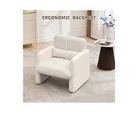 gaomon Modern Accent Chair, Single Sofa Chair with Arms, Chenille Upholstered Comfy Reading Arm Chair with Waist Pillow for Bedroom,Modern Accent Chai