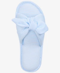 Charter Club Women's Striped Bow Slide Slippers, Exclusively at Macy's