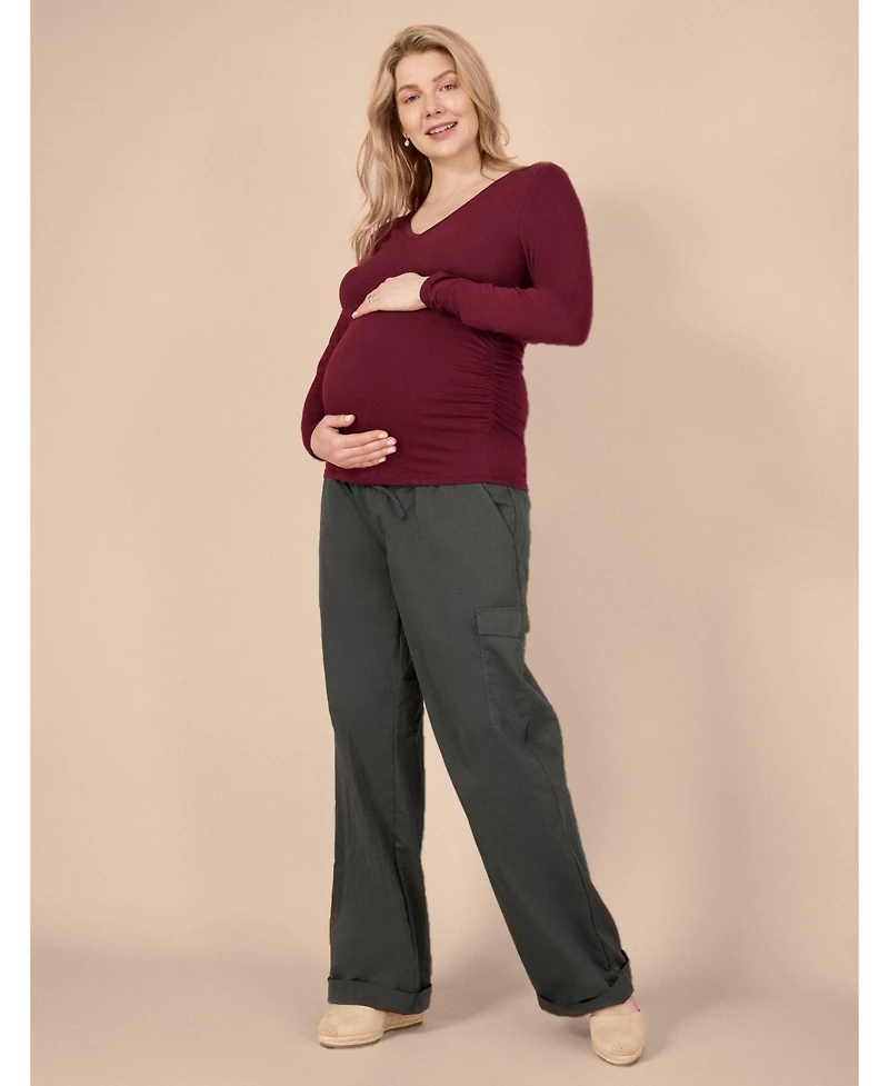 Motherhood Maternity Under the Belly Utility Cargo Relaxed Fit Pant