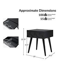Hulala Home Jacob Mid-Century Modern End Table with Flared Legs